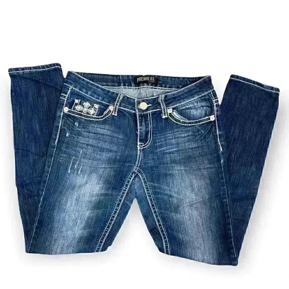 Rue 21 Blue Junior Straight Leg Jeans - Picture 1 of 13